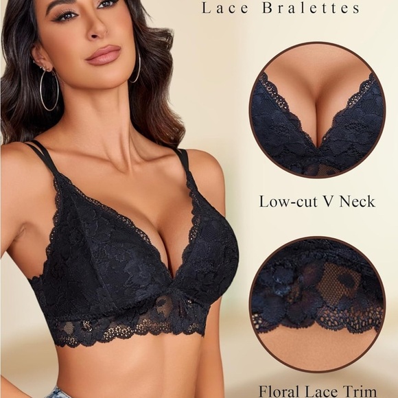 Elegant Black Lace Bralette - Picture 3 of 6
